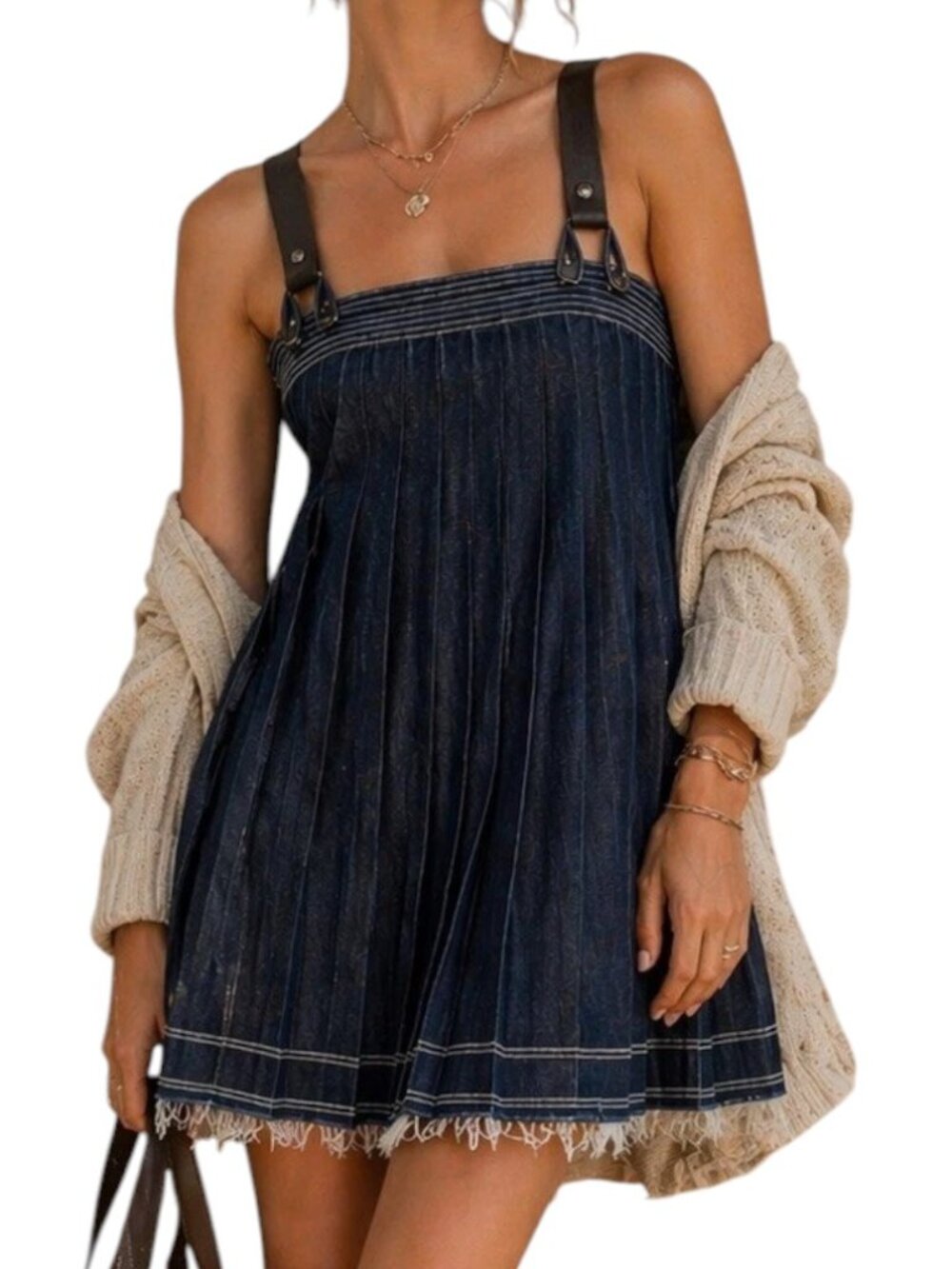 Like NEW Pilcro Anthropologie Mini Dress Blue Suspender | M